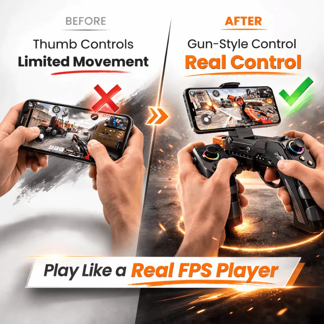 Mobile, PlayStation, Xbox FPS Controller - Gun-Style Bluetooth
Gaming Controller