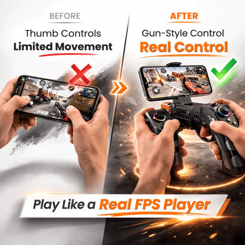 Mobile, PlayStation, Xbox FPS Controller - Gun-Style Bluetooth
Gaming Controller