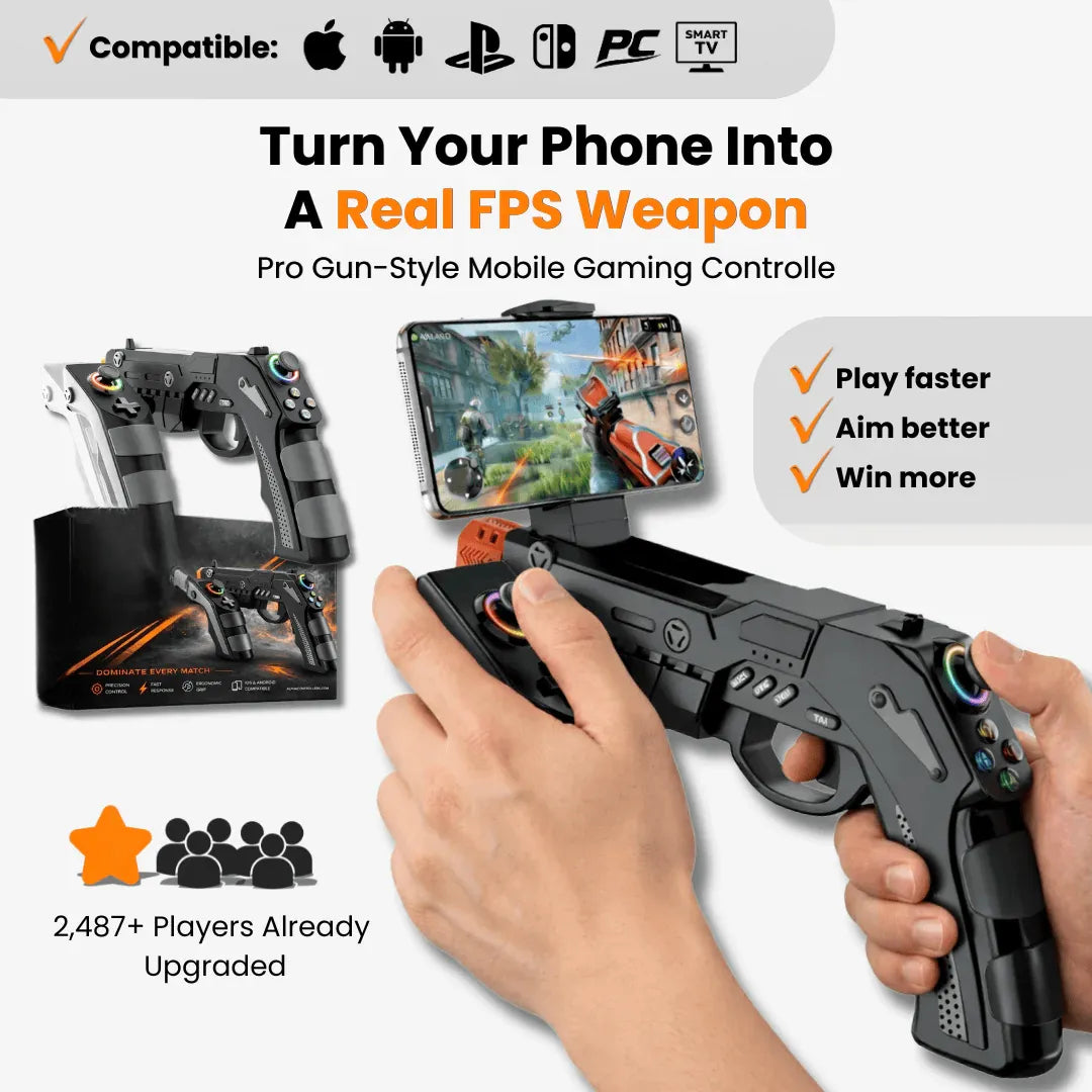 Mobile, PlayStation, Xbox FPS Controller - Gun-Style Bluetooth
Gaming Controller